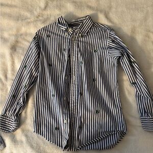 Ralph Lauren Blue and White Casual Button Down Shirt